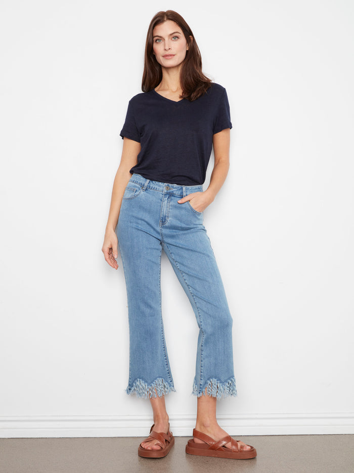 Denim jeans featuring a bootcut fit in a versatile style, perfect for any occasion. Made with attention to detail by Charlie B.