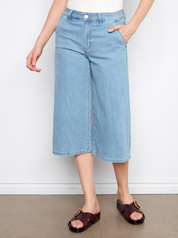 Crafted in a cropped length, these denim pants are ideal for showcasing your favorite footwear. By Charlie B.