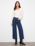 Denim pants featuring a wide leg design, offering a stylish and comfortable fit. Perfect for casual outings or relaxed days by Charlie B.