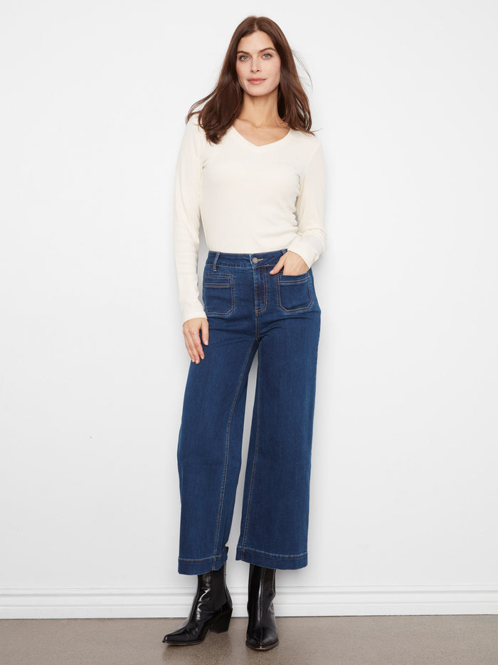Crafted from stretch denim, these pants provide the perfect blend of comfort and style for all-day wear by Charlie B.