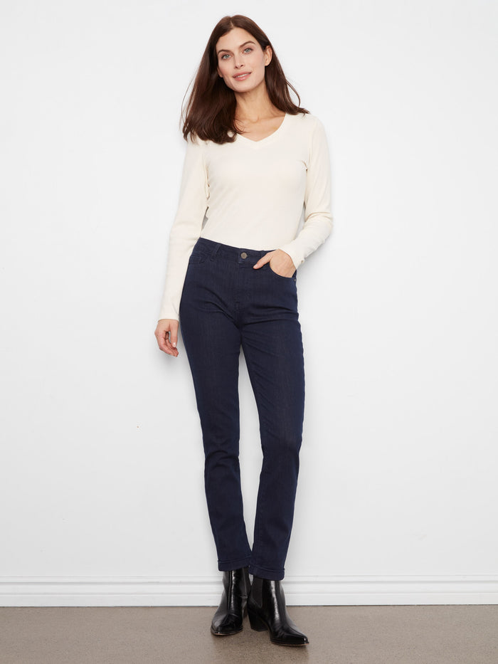 Slim-fit jeans in stretch denim featuring a flattering slim leg cut and regular rise for comfort by Charlie B.