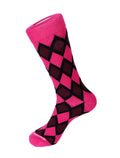 Diamond Link Burgundy Crew Sock
