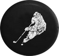 Distressed - Hockey Player Skating with Puck Trailer Jeep Camper Spare Tire Cover T156 35 inch