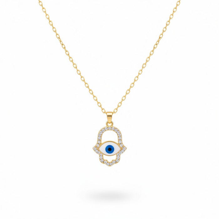 Elia Necklace - Evil Eye Gold Necklace - Zoha Los Angeles