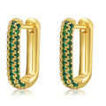 Emy Pavé Hoop Earrings | Crystal Rectangular Hoops