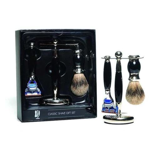 Faux Ebony 3 Piece Fusion Shaving Set
