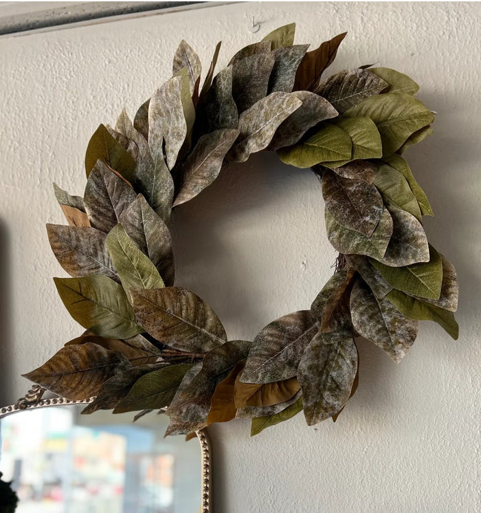 Faux Floral 24” Magnolia Wreath