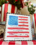 Flag Galatians 5:13 Galvanized Framed Mini Pic