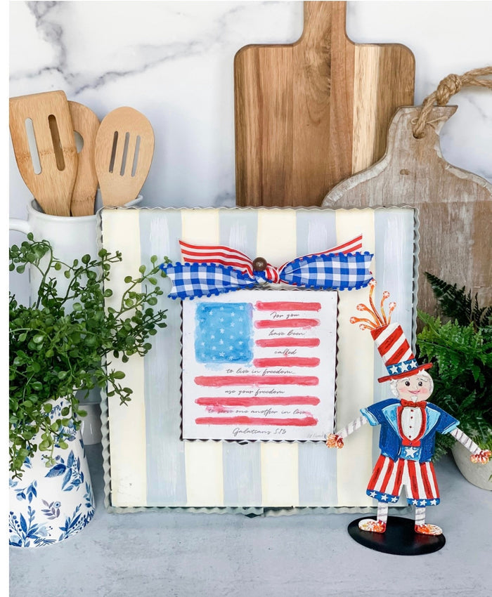 Flag Galatians 5:13 Galvanized Framed Mini Pic