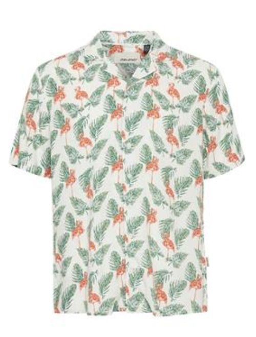 Flamingo Pattern Short Sleeve - White