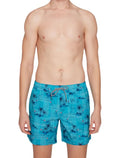 Flamingo Print Swimsuit - Turquoise