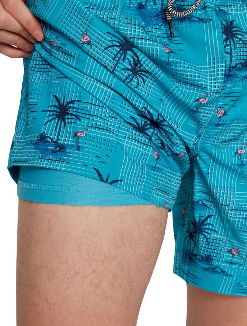 Flamingo Print Swimsuit - Turquoise