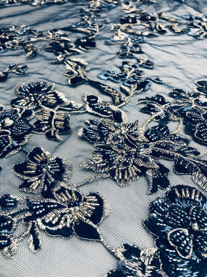 Flower Power Hand beaded lace