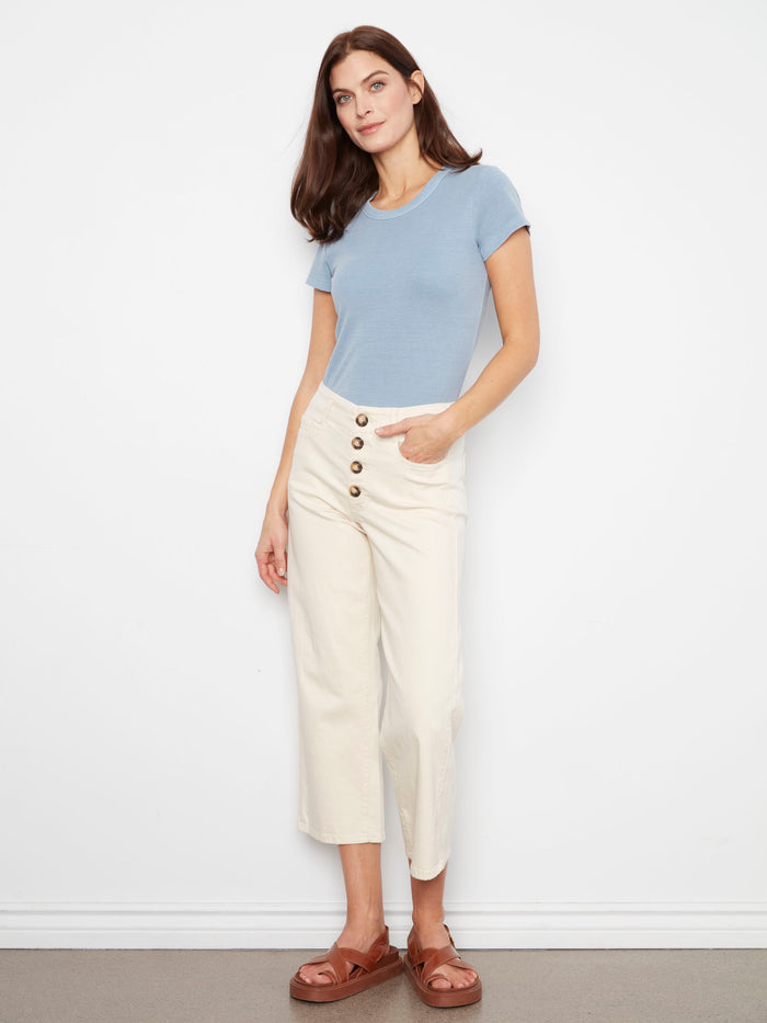 Crafted from stretch twill, these pants ensure comfort and flexibility throughout the day by Charlie B.