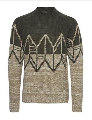 Green/Beige Alpaca Wool Blend Sweater