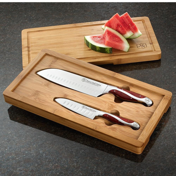 Hammer Stahl 2-Piece Santoku Set with Bamboo Case - Discover Gourmet