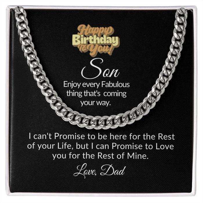 HAPPY BIRTHDAY SON-CUBAN LINK CHAIN