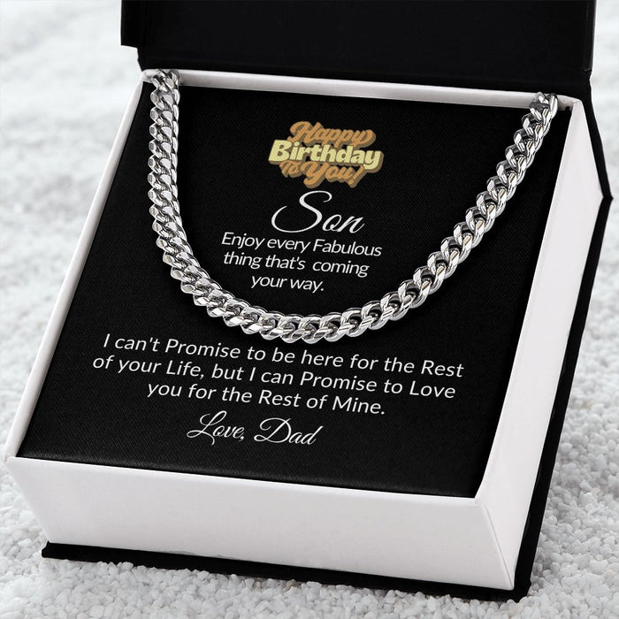 HAPPY BIRTHDAY SON-CUBAN LINK CHAIN
