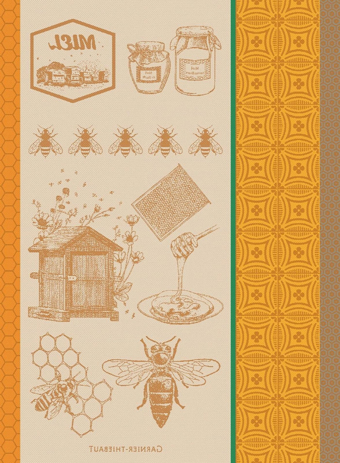 Honey Bee Tea Towel in Ochre - Wilson Lee