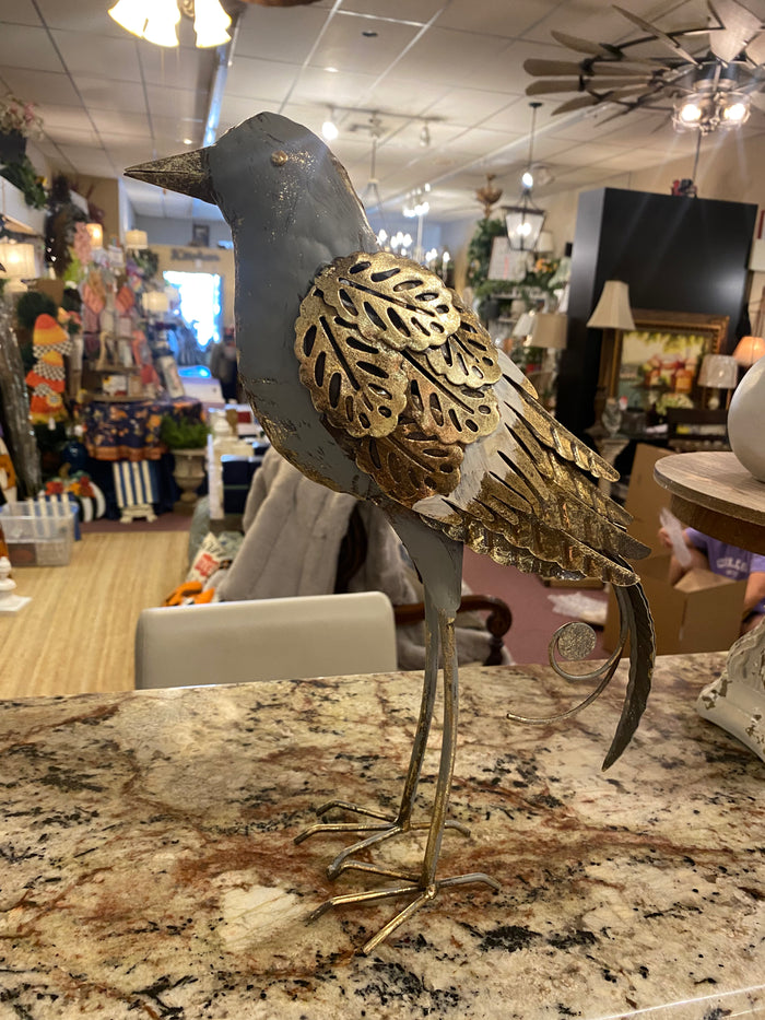 Silver & Gold Metal Birds Set of 2