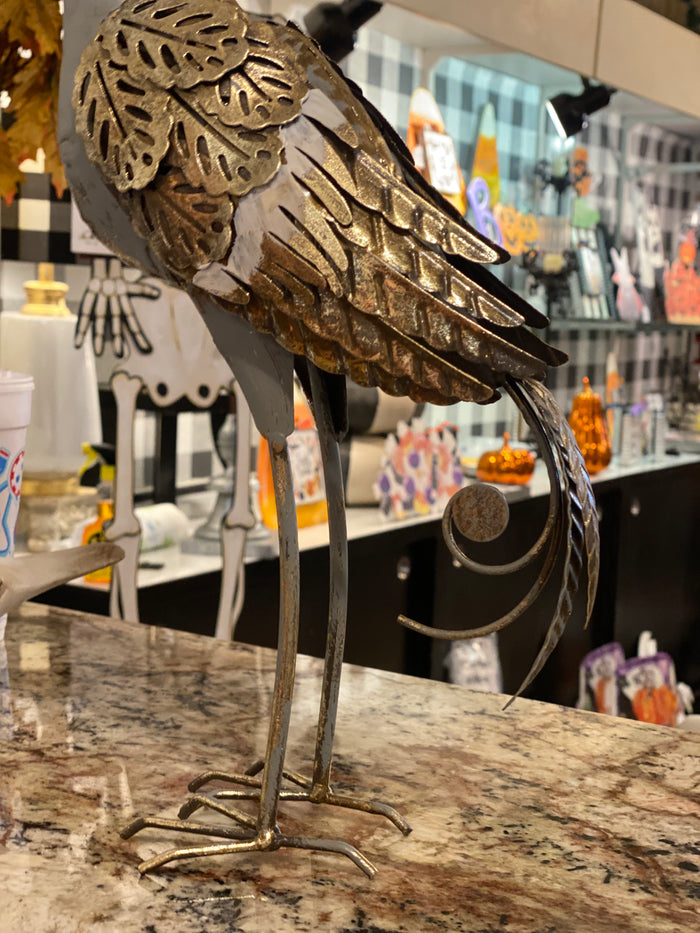 Silver & Gold Metal Birds Set of 2