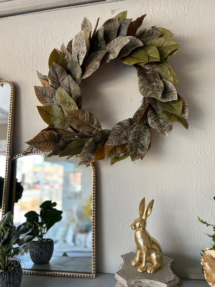 Faux Floral 24” Magnolia Wreath