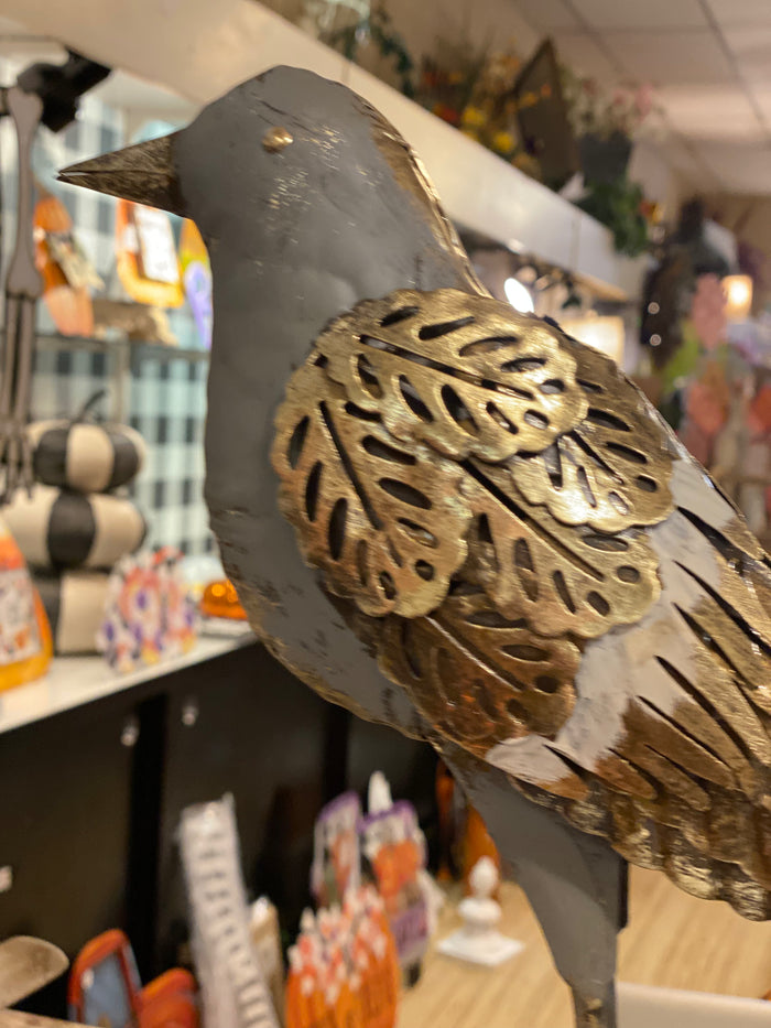 Silver & Gold Metal Birds Set of 2