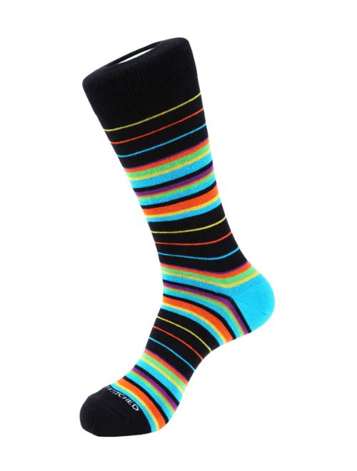 Insane Stripes Black Crew Sock