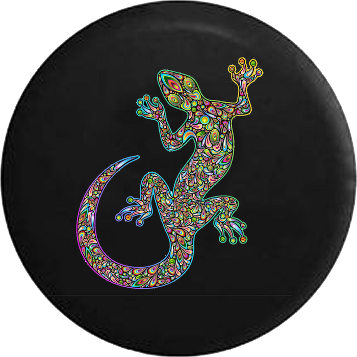 Island Gecko Lizard Bright Paisley Psycodelic