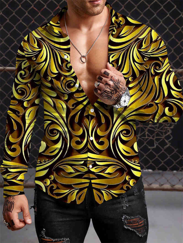 Jealí' Bohemian Men Shirt Fashion 3D Printing Shirts Pattern Casual