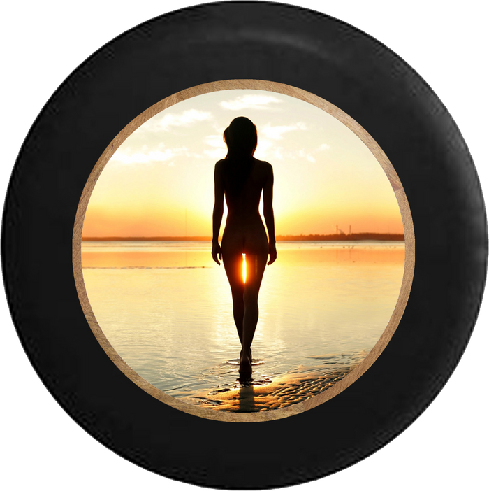 Jeep Liberty Spare Tire Cover With A Sexy Lady at The Beach (Liberty 02-12) - TireCoverPro