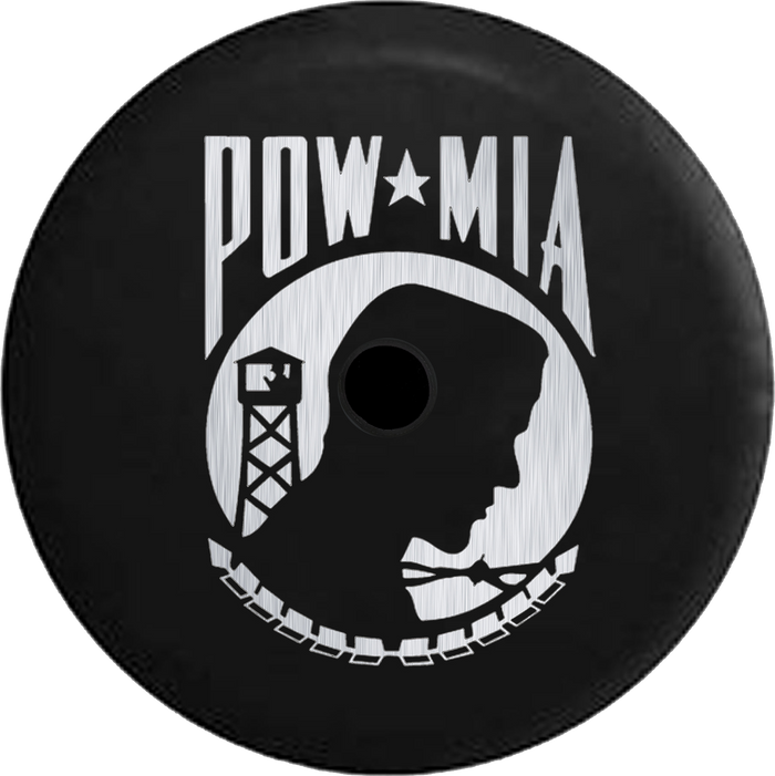 Jeep Wrangler JL Backup Camera Day American Flag Waving POW MIA Veteran Military RV Camper Spare Tire Cover-35 inch
