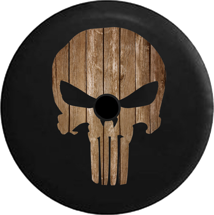 Jeep Wrangler JL Backup Camera Day American Patriot Punisher Skull Dark Mini Skulls RV Camper Spare Tire Cover-35 inch