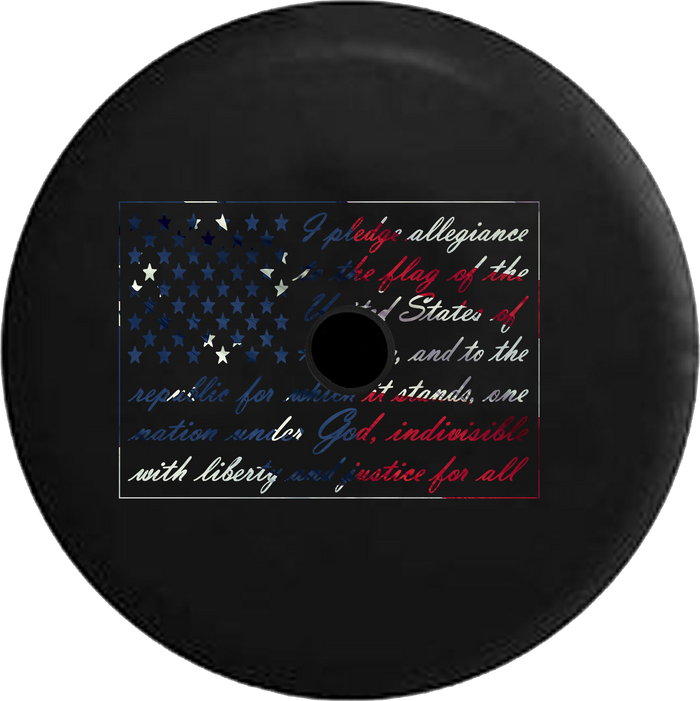 Jeep Wrangler JL Backup Camera Day American Pledge of Allegiance Barn Wood RV Camper Spare Tire Cover-35 inch