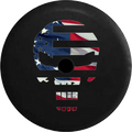 Jeep Wrangler JL Backup Camera Day Black Out Mini Skull American Flag Military Patriot RV Camper Spare Tire Cover-35 inch