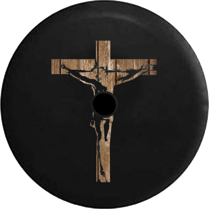 Jeep Wrangler JL Backup Camera Day Jesus on Cross Holy Spirit Smoke RV Camper Spare Tire Cover-35 inch