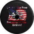 Jeep Wrangler JL Backup Camera Land of Free Because of Brave American Military Forces Jeep Camper Spare Tire Cover 35- P130
