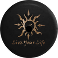 Jeep Wrangler JL Backup Camera Day Live Your Life Tribal Sun Compass Water Sealife RV Camper Spare Tire Cover-35 inch