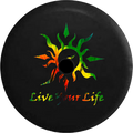 Jeep Wrangler JL Backup Camera Day Native American Feathers Flames Fire RV Camper Spare Tire Cover-35 inch
