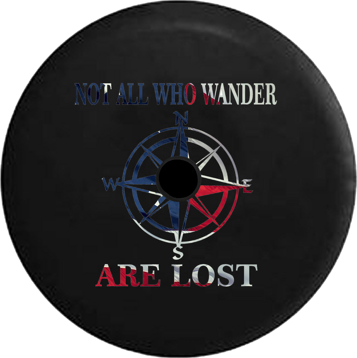 Jeep Wrangler JL Backup Camera Day Not All Who Wander Distressed Barn Wood RV Camper Spare Tire Cover-35 inch
