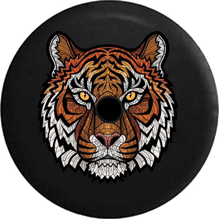 Jeep Wrangler JL Backup Camera Day Wooden American Flag Rustic Vintage RV Camper Spare Tire Cover-35 inch