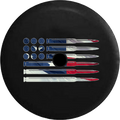 Jeep Wrangler JL Backup Camera Day Rifle Pistol Bullets Rounds American Flag 2A Ghost Skulls RV Camper Spare Tire Cover-35 inch
