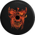 Jeep Wrangler JL Backup Camera Day Smoked Out Grinning Skull Face RV Camper Spare Tire Cover-35 inch