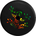 Jeep Wrangler JL Backup Camera Day Brushed Steel Tribal Dragon Silver RV Camper Spare Tire Cover-35 inch