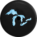 Jeep Wrangler JL Backup Camera Day Tie Dye Tiedye Great Lakes Michigan Mitten RV Camper Spare Tire Cover-35 inch