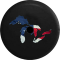 Jeep Wrangler JL Backup Camera Day Water Reflection Great Lakes Michigan Mitten RV Camper Spare Tire Cover-35 inch