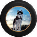 Jeep Wrangler Spare Tire Cover With Blue Eyed Husky (Wrangler JK, TJ, YJ) - TireCoverPro