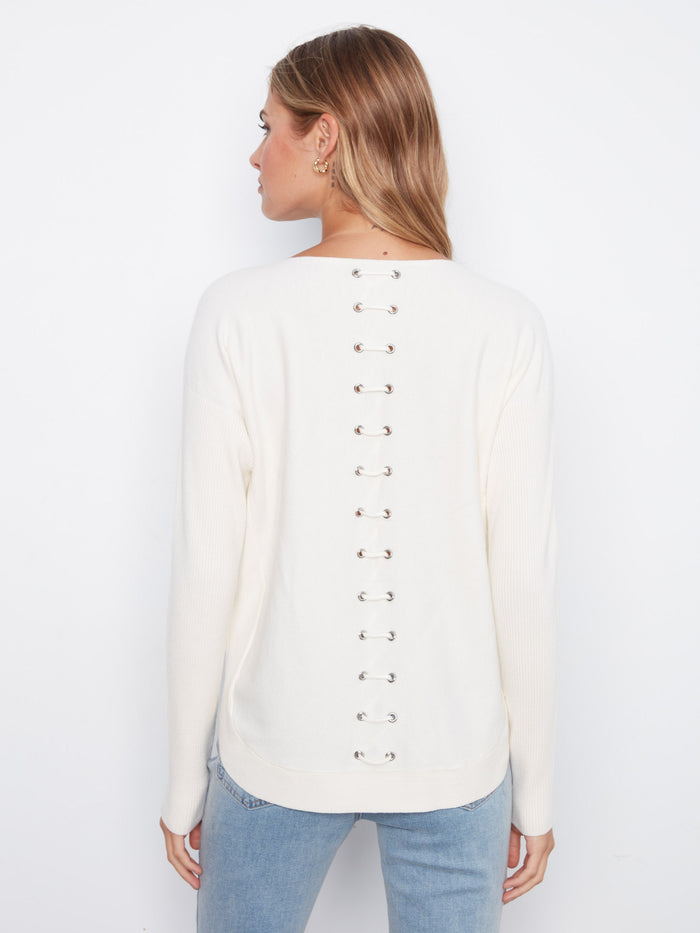 Chic design featuring back lace-up eyelet details adds a stylish touch to any outfit by Charlie B.