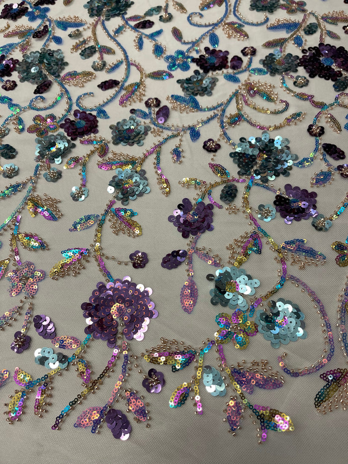 La fiesta lace and beads and sequins hand beaded