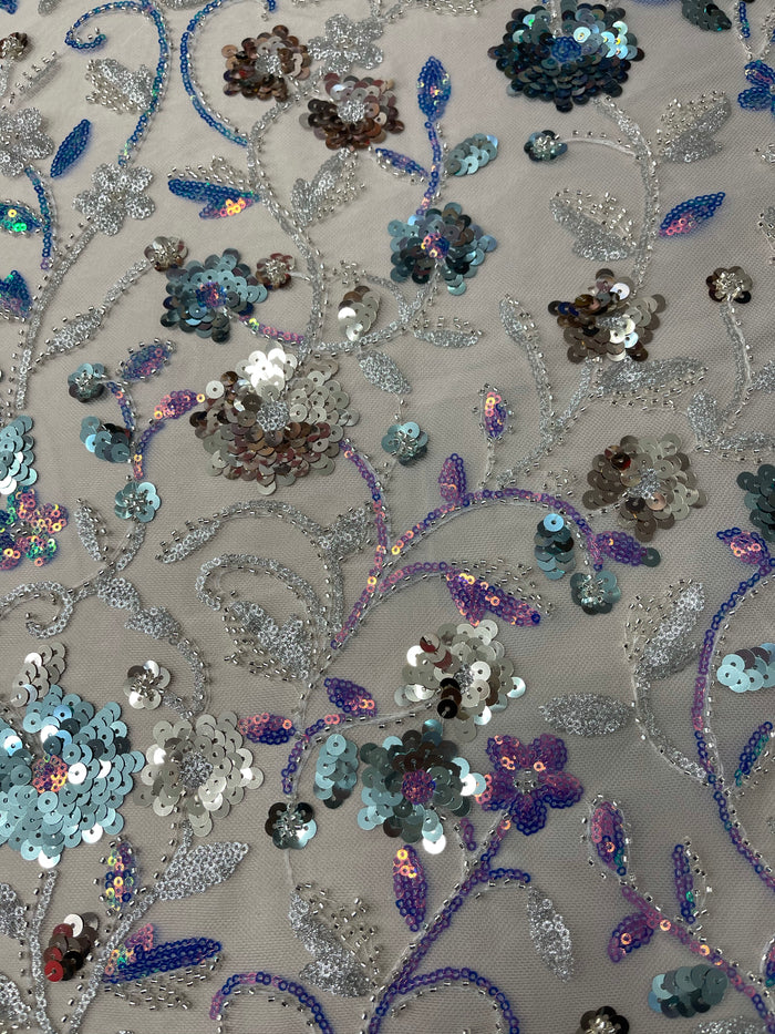 La fiesta lace and beads and sequins hand beaded